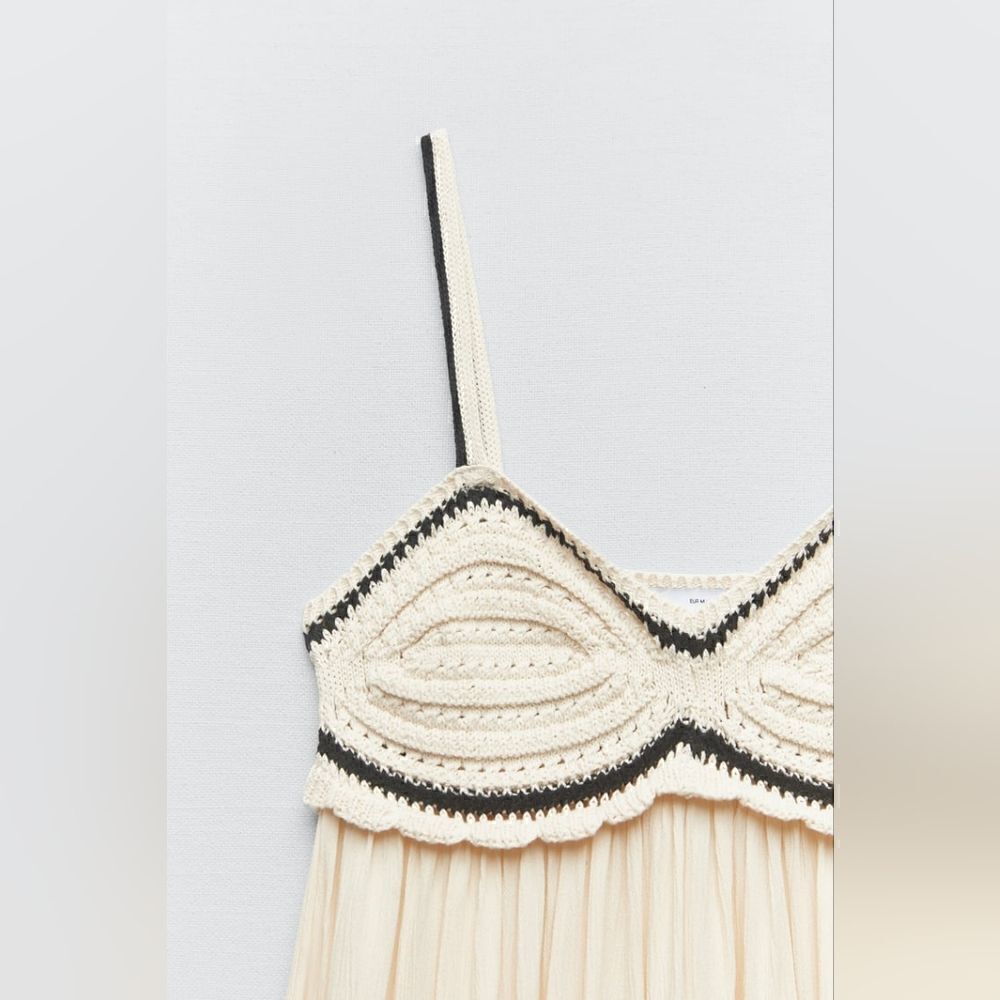 ZARA COMBINATION KNIT DRESS beach - Picture 8 of 15